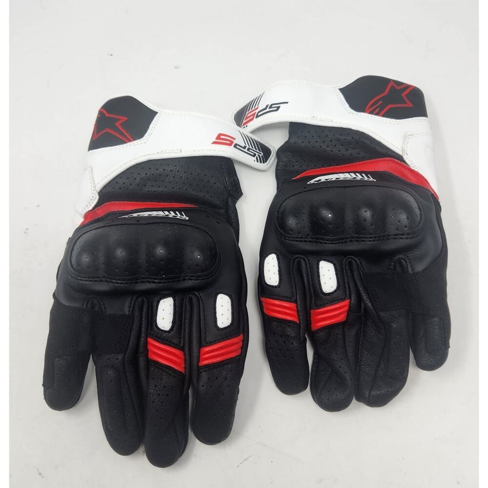 Alpinestars SP-5 Leather Motorcycle Glove XL Black/White/Red Excellent